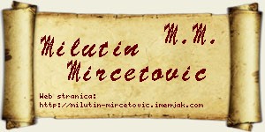 Milutin Mirčetović vizit kartica